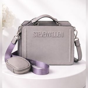NWT Steve Madden Taupe Structured Satchel Crossbody Bag With Coin Pouch
